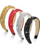 4-Piece Rhinestone Crystal Headband Set - Handmade Bling Hairbands for Women & Girls in Black, White, Red, Gold - Buy Online on SooperMarket.com