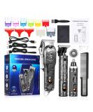 Bestauty Professional Barber Clippers Set - Cordless Beard & Nose Hair Trimmer Waterproof & Rechargeable Ideal for Haircut & Shaving (Silver - Buy Online on SooperMarket.com