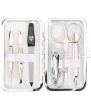 Three Swords Lucca 6-Piece Nail Care Set | Premium Manicure & Pedicure Kit in White Leather Gift Box - Buy Online on SooperMarket.com