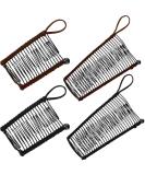 4 Pieces Banana Hair Clips Clincher Comb Banana Hair Grip No Crease Hair Clips for Natural Curly Thick Wavy Hair Ponytail Style and Up-do (Khaki, Black) - Buy Online on SooperMarket.com