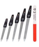 Three swords - sapphire nail files set 5+1 |High quality nail set for manicure and pedicure made in Germany |Contents: 5x sapphire nail file in different sizes and 1x three-way nail polier sapphire nail file set 5+1 - Buy Online on SooperMarket.com