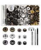 15mm Stainless Steel Snap Fasteners Kit for Leather Craft - 45 Set Snaps with Tools, 3 Colors - Ideal for Windbreaker, Shirts, Jackets, Backpacks, Wallets - Buy Online on SooperMarket.com