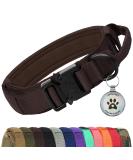 Joytale Tactical Dog Collar for Large Dogs | Durable Dog Collar with Handle & QR Code Tag | Brown LL - International Shipping Available - Buy Online on SooperMarket.com