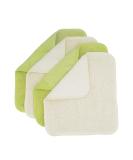 Natural Organic Bamboo and Ramie Dual Sided Washcloths Hand Towels - Pack of 4 (Green and White) | Ultra Soft, Gentle for Body, Face, Sensitive Baby Skin - Shower, Bath, Spa - Buy Online on SooperMarket.com