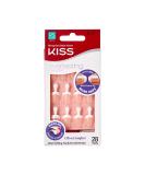 Kiss Everlasting French Nail Manicure, Chip-Free with Flexi-Fit Technology, Real Short, "Endless", Nail Kit with Pink Nail Glue (Net Wt. 2 g / 0.07oz.), Mini File, Manicure Stick, and 28 Fake Nails - Buy Online on SooperMarket.com