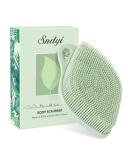 Sndyi silicone body brush silicone shower brush for a gentle exfolizing leaf-shaped silicone body scrubber with foam-forming bristles silicone shower sponge for sensitive skin firing green mint green - Buy Online on SooperMarket.com