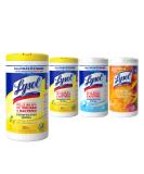 Lysol Disinfectant Wipes Bundle, Multi-Surface Antibacterial Cleaning Wipes, For Disinfecting & Cleaning, contains x2 Lemon & Lim Blossom (80ct) x1 Crisp Linen (80 Ct) & x1 Mango & Hibiscus (80 Ct) - Buy Online on SooperMarket.com