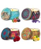 Ttrwin 4er fragrance candles gift set fragrance lemon lavender cowardly rose 100% candle made of natural soy wax 30 hours of burning time-125g gifts for mother grandmother woman friend 4 pieces - Buy Online on SooperMarket.com