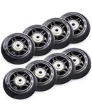 TOBWOLF 8 Pack 64mm/70mm/76mm, 82A/84A Inline Skate Wheels with ABEC-7 Bearing, Indoor/Outdoor Roller Skate Wheels, Roller Blade Skating Wheels, Luggage Wheels, Training Wheels for Scooters Black 76mm 84A - Buy Online on SooperMarket.com