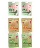 Derma V10 Foot Pack Mask (6 Pack) Deep Moisturising (Hemp Seed Oil Honey & Almond Tea Tree Peppermint) - Buy Online on SooperMarket.com