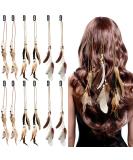 12 Pcs Boho Feather Hair Clip Extensions for Women - Stylish Mixed Colors - Buy Online on SooperMarket.com
