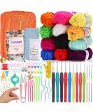 XSEINO Crochet Kit with Crochet Hooks Yarn Set - Premium Bundle Includes 12 Colors Crochet Yarn Balls Crochet Kit Accessories Kit Crochet Bag and Lot More - Starter Pack for Kids Adults - Buy Online on SooperMarket.com