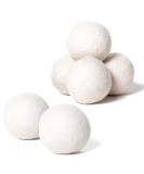Wool Dryer Balls 6-Pack XL Size - 100% New Zealand Wool - Reusable, Handmade Fabric Softener for Wrinkle Reduction and Faster Drying - White - Buy Online on SooperMarket.com