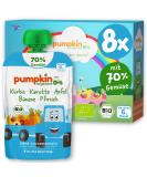 Pumpkin Organics Bio Vegetables Quetschies 8 Pack pumpkin carrot apple banana peach without added sugar - baby food for babies from the 6th month - gluten -free & vegetarian (8x100g) - Buy Online on SooperMarket.com