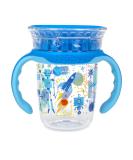 Nuby 360 Edge 2 Stage Drinking Rim Cup with Removable Handles & hygienic Cover: 8 Oz/ 240 Ml  12M+  Robot  Blue (80815) - Buy Online on SooperMarket.com