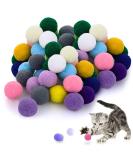 Molain Cat Toy Balls - 50 Soft Pompon Balls for Kittens | Interactive 2.5 cm Cat Toys - Buy Online on SooperMarket.com