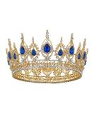 SweetV Royal Blue Queen Crown Wedding Tiara for Bride - Rhinestone Tiaras and Crowns for Women, Costume Headpiece for Birthday, Cosplay, Party Celebration - Bailey - Buy Online on SooperMarket.com