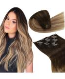 Shop Laavoo Clip-In Extensions - Real Hair Brown Balayage & Ombre - 7PCs 105g - Perfect for Easy Styling! - Buy Online on SooperMarket.com