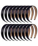 anezus 16 Pcs Satin Headbands Bulk 1 Inch Anti-slip Black Ribbon Hair Bands Plain Hard Headbands for Women Girls DIY Craft Hair Accessories (Black) - Buy Online on SooperMarket.com