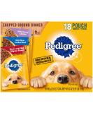 PEDIGREE Chopped Ground Dinner Adult Wet Dog Food Variety Pack, 3.5 oz Pouches, Chicken, Beef, Filet Mignon - 18 Pack - Buy Online on SooperMarket.com