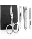 Premium Solingen Nail Care Set - Travel Black Nail Scissors File & Tweezers - Made in Germany - Buy Online on SooperMarket.com