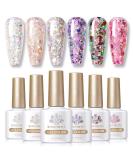 Born Pretty Glitter Sequins Gel Nail Polish Sparkly Shiny Pink Yellow Blue Green Gel Nail Polish Kit Soak Off UV Nail Gel Gift Box Nail Art Manicure Varnish Kit 10ML 6PCS gliter sequins - Buy Online on SooperMarket.com