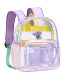 Clear Mini Stadium Approved Transparent Backpack - Heavy Duty 12x12x6 Waterproof Book Bag for Teens, Girls, Women - Ideal for Concerts, Sporting Events, Travel, Work, School - Lavender - Buy Online on SooperMarket.com