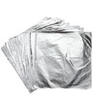 Silver Imitation Leaf Sheets for Gilding and Craft Projects - 100pcs, 5.5x5.5 Inches - Perfect for Art, Furniture, Resin Jewelry, Nail Art - Buy Online on SooperMarket.com