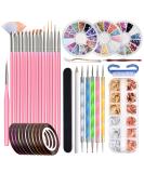 50-Piece Gel Nails Accessories Kit: Nail Art Brushes Foil Stickers Manicure Tapes & More International Shipping Available - Buy Online on SooperMarket.com