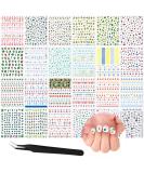 2800-Piece Mixed Summer Holiday Nail Art Stickers | 3D Flamingo, Cactus, Fruits, Leaves | Self-Adhesive Nail Decals with Tweezers - Buy Online on SooperMarket.com