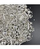 Sprinkles Silver Pearl Sugar Candy Mix Size Baking Cake Decorations Cupcake Toppers Cookie Decorating Ice Cream Celebrations Shaker Jar Wedding Shower Party (120g/4.2oz) - Buy Online on SooperMarket.com
