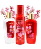 Japanese Cherry Blossom Bath and Body Gift Set - Spa Essentials for Men & Women | Natural Extracts Vitamin E & Shea Butter | Travel Self Care Kit - Buy Online on SooperMarket.com