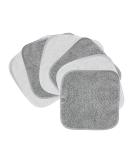 Polyte Premium Hypoallergenic Microfiber Makeup Remover and Facial Cleansing Cloth, 8 x 8 in, 6 Pack (Gray,White) - Buy Online on SooperMarket.com