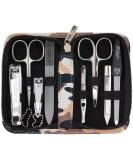 Three swords - 8 pcs.Manicure set 'Roma' |High -quality nail care set in camouflage synthetic leather etui |Contents: nail scissors set foot and nail clippers tweezers glass nail files sapphire nail file camouflage / synthetic leather - Buy Online on SooperMarket.com
