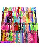 Syleia Hand-Knotted Hair Ties Set - 100 Pieces for All Hair Types | No Crease, Printed & Solid Colors - Buy Online on SooperMarket.com