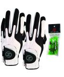 Zero Friction Male Mens Compression-Fit Synthetic Golf Glove Universal Fit Left WhiteWhite - Buy Online on SooperMarket.com
