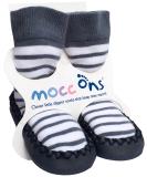 Mocc Ons moccasin washable leather sole slipper socks (18-24 Months Nautical Stripe) - Buy Online on SooperMarket.com