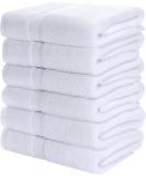 Utopia Towels 6 Pack Bath Towel Set, 100% Ring Spun Cotton (24 x 48 Inches) Medium Lightweight and Highly Absorbent Quick Drying Towels, Premium Towels for Hotel, Spa and Bathroom (White) 24 x 48 Inches White - Buy Online on SooperMarket.com