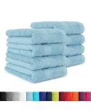 8-Piece Light Blue Towel Set - Soft 50x100 cm Towels in Various Colors | International Shipping Available - Buy Online on SooperMarket.com