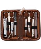 3 Swords Germany - brand quality 8 piece manicure pedicure grooming kit set for professional finger & toe nail care scissors clipper fashion leather case in gift box Made by 3 Swords (6660) BROWN - SYNTHETIC LEATHER - Buy Online on SooperMarket.com