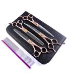 Fenice Peak 7 Professional Dog Grooming Scissors Set - Rose Gold 440C Stainless Steel - 4pcs Combo Set for Pet Grooming Services - Dogs and Cats - 7 - Buy Online on SooperMarket.com