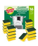 Scotch Brit Classic Pop Cleaner - 16 Pack Kitchen Sponges | Powerful Nail Protection Sponge - Green - Buy Online on SooperMarket.com