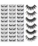 MAGEFY 30 Pairs 6 Styles Faux Mink Eyelashes, 16mm-20mm Lashes Natural Look to Dramatic False Eyelashes, Handmade Reusable Fake Eyelashes with Portable Boxes 30 pairs-6 styles - Buy Online on SooperMarket.com