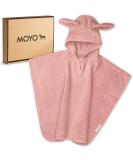 Moyo Baby Batzeponcho with Rabbit Ears - Soft 100% Terry Cotton Hooded Towel for Toddlers (0-3 Years) - Washable Poncho Bath Towel in Ros (68x56cm) - Buy Online on SooperMarket.com