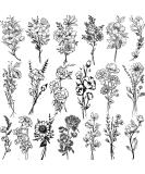 JOEHAPY 19 Sheets 3D Sexy Flower Temporary Tattoos For Women Neck Arm Girls Black Waterproof Small Fake Tattoo Stickers Tiny Branch Rose Floral Sunflower Wild Plants Sketch Tatoo Sets Kits For Adults - Buy Online on SooperMarket.com