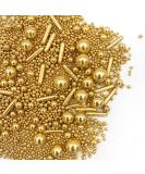 Sprinkles Gold Pearl Sugar Candy Mix Size Baking Cake Decorations Cupcake Toppers Cookie Decorating Ice Cream Celebrations Shaker Jar Wedding Shower Party (120g/4.2oz) - Buy Online on SooperMarket.com