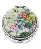MADDesign Mother of Pearl Compact Makeup Mirror Folding Magnify Butterfly Flowers Pink Yellow - Buy Online on SooperMarket.com