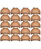 Teenitor 20 Pack Brown Stocking Cap Stretchy Nylon Wig Caps, Skin Tone Stocking Cap Wig Caps Application for Women Men-Brown - Buy Online on SooperMarket.com