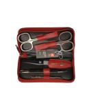 Zwilling 97247-035 Manicure case (5 pieces) leather zipper case (red) nickel-plated instruments - Buy Online on SooperMarket.com