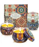 Fragrance candles aromatherapy gift set: rose lavender vanilla lemon for women 4 pieces large size natural wax fragrance stress reduction aroma at home bad spa yoga candle gift for women bohemen 4tins & 4.4oz/tin - Buy Online on SooperMarket.com